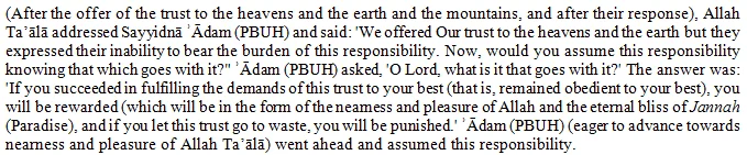 Why is Man mukallaf (divinely assigned/accountable) in the first place?