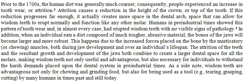 Are wisdom teeth a vestige of evolution?