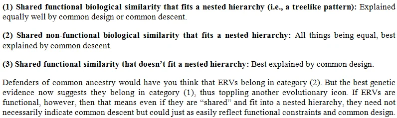 Do endogenous retroviruses (ERVs) provide evidence for common ancestry?