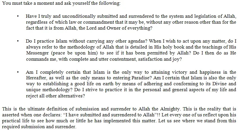 What are the manifestations of submission to Allāh? In other words, how can you know whether you are truly submitting to Allāh?