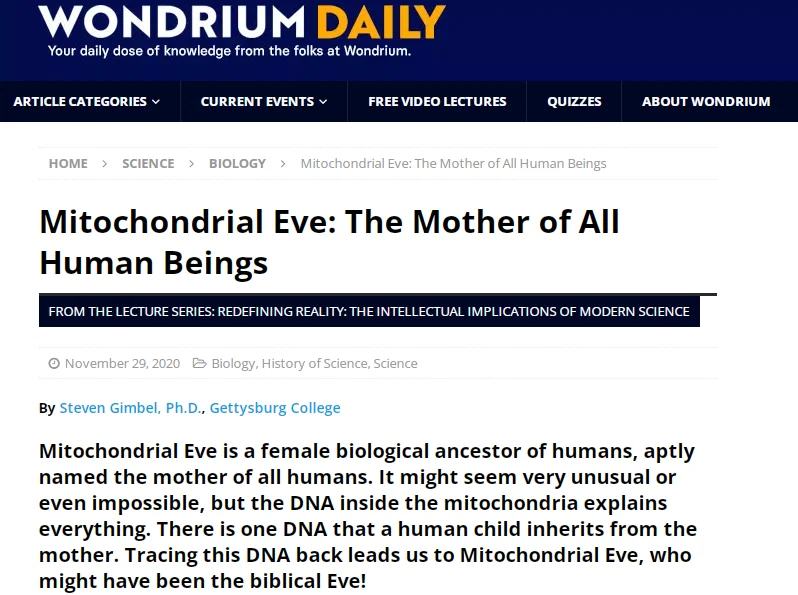 Do all human beings share a single mother?