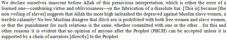 Was the ḥijāb (the veil required under Islamic law) enjoined to discriminate between free women and slave women?